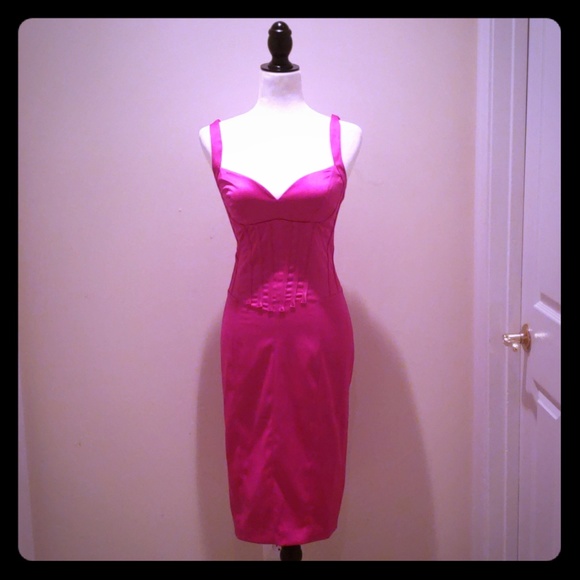 hot pink corset dress